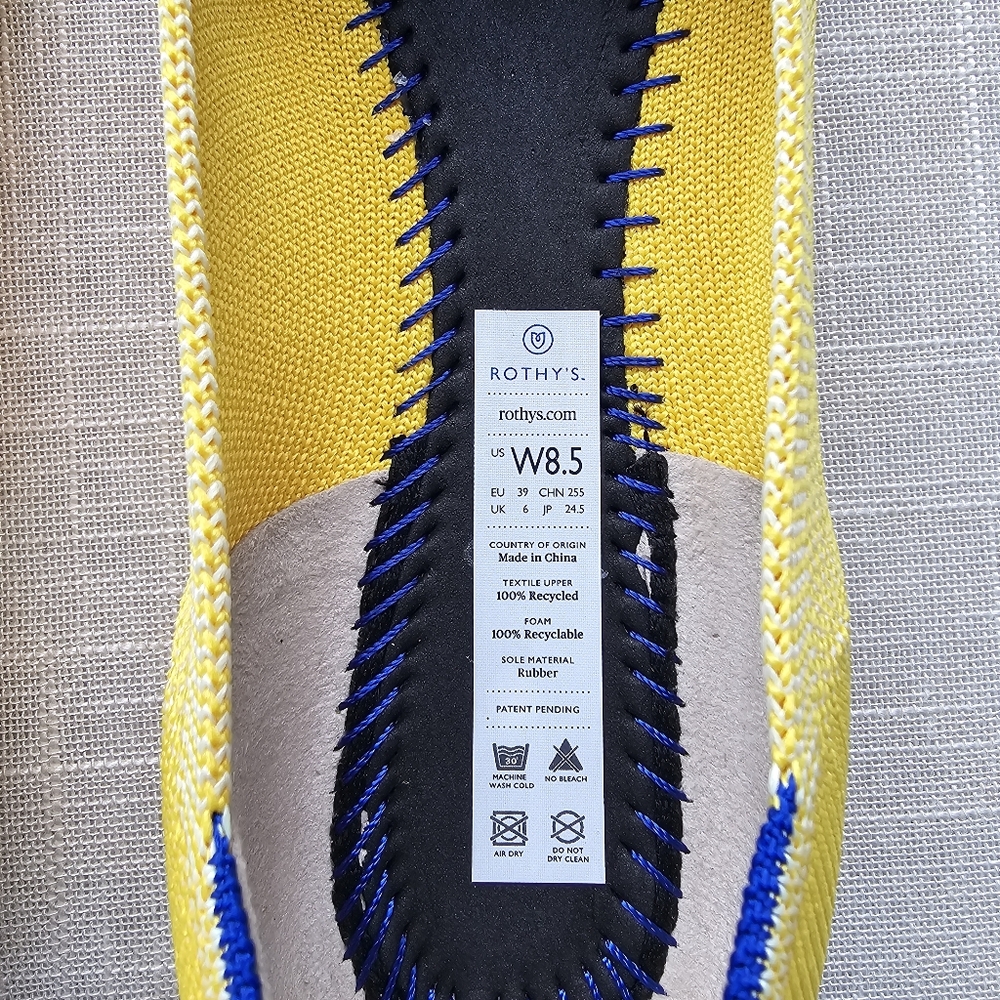 New! Rothy's Sz 8.5 Point Ballet Flats Shoes Retired Sunshine Yellow Rothys - Picture 8 of 11